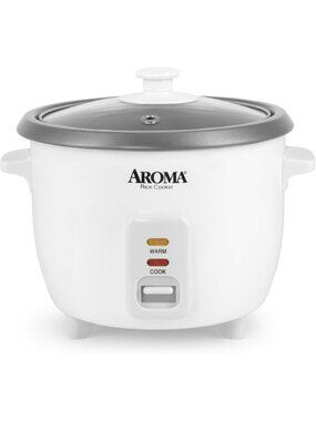 Compact 3-Cup Rice Cooker & Oatmeal Maker, Auto Keep Warm, 1.5 Qt, White